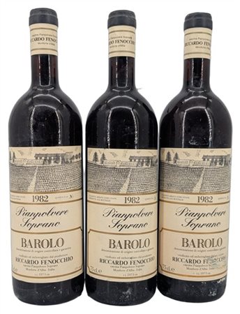 BAROLO, Pianpolvere soprano, Riccardo Fenocchio, 1982 - 3 bottiglie (1 ela, etl
