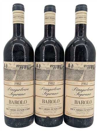 BAROLO, Pianpolvere soprano, Riccardo Fenocchio, 1982 - 3 bottiglie (1 ela, etl