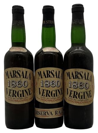MARSALA, 1860, Vergine, Diego Rallo & Figli - 3 bottiglie (1 MB, 1 es, eta)

Il