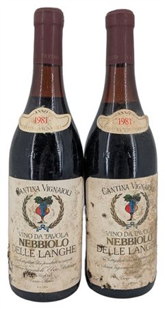 NEBBIOLO delle Langhe , vino da tavola, cantina Vignaioli, 1981 - 2 bottigle (M