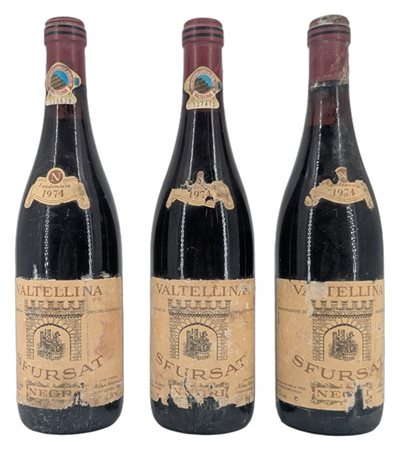 VALTELLINA, Sfursat, Negri, 1974 - 3 bottiglie (1 LB, ea, elt)

Il presente lot
