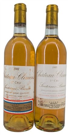CH. CLIMENS, 1er cru classé, Sauternes, 1 de 1981, 1 de 1985 - 2 bottiglie (1 e
