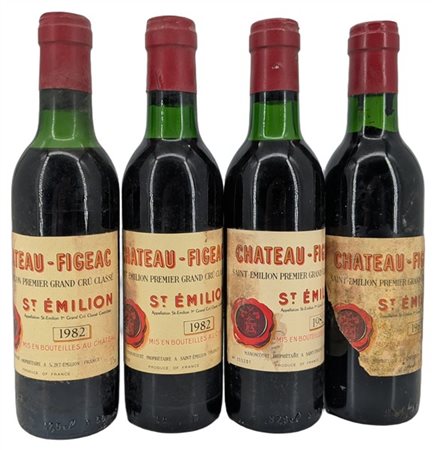 CH. FIGEAC, 1er cru classé, Saint-Emilion, 1982 - 4 demi-bottiglia (1 MB, 3 LB,