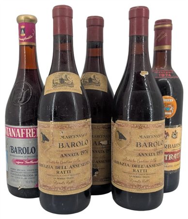 4 BAROLO, 1 Fontanafredda "vigna Gallaretta", 3 "Marcenasco", Cantine Abbazia d