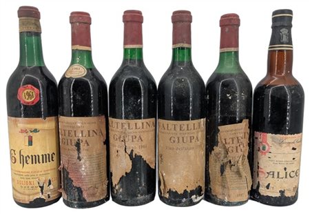ITALIA VARIE, 4 VALTELLINA Giupa, 1961, 1 SALICE, vino rosso stravecchio, Gran