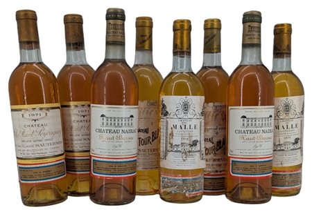 LIQUOROSO VARIE, 2 CH. CLOS HAUT-PEYRAGUEY, 1er cru classé, Sauternes, 1971, 2