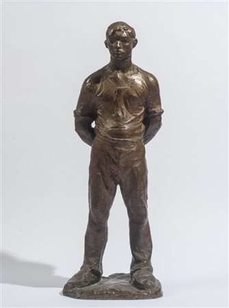 Figura maschile Scuola russa - prima metà XX secolo Bronzo brunito 87 x 22 cm...