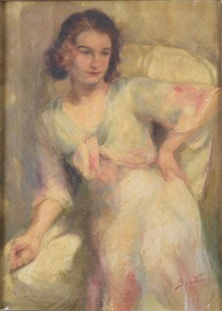 Armando Spadini (1883 - 1925) Ritratto di fanciulla - Opera firmata in basso...