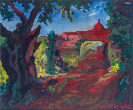 Luigi Bartolini (1892 - 1963) Veduta di Roma - Opera firmata in baso a destra...