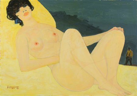 Salvatore Fiume (1915 - 1997) Nudo femminile - Opera firmata in basso a...