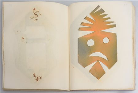 Alighiero Boetti (1940 - 1994) Libro rosso - Quaderno di lavoro con stencil e...