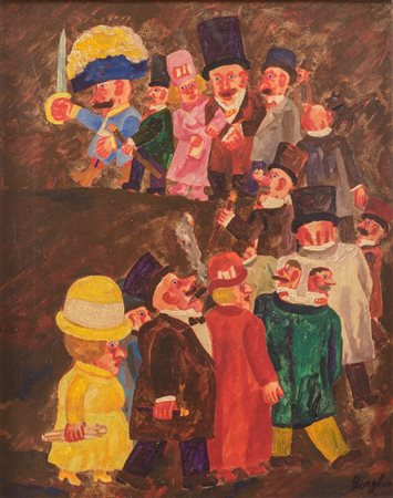 Franz Borghese (1941 - 2005) Personaggi - Opera firmata in basso a destra:...