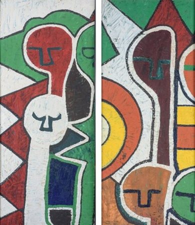 Samate Mulungo (1939 - 2012) Coppia di dipinti - Provenienza: Galleria d'Arte...