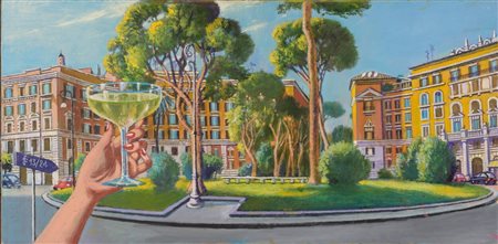 Sergio Ceccotti (1935 - ) Piazza Verbano 2024 - Opera firmata, titolata e...