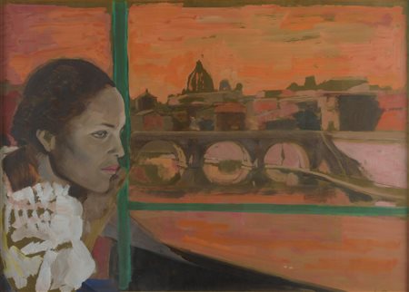 Ugo Attardi (1923 - 2006) Castel Sant'Angelo 1998 - Iscrizione al retro:...