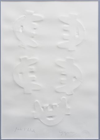 Giuseppe Capogrossi (1900 - 1972) Rilievo bianco - Es. P. d'A. Numerata e...