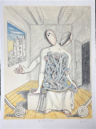 Giorgio De Chirico (1888 - 1978) Gli amici orientali 1970 - Opera firmata e...
