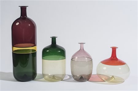 Tapio Wirkkala (1915 - 1985) Collezione di 4 vasi mod. "Bolle" 1991 - Per...