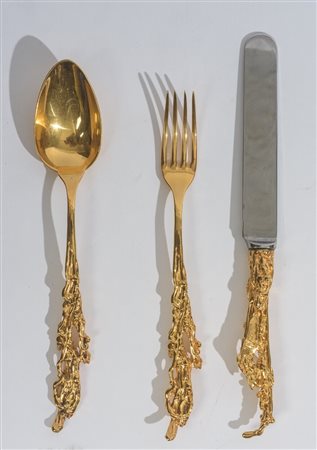 Gabriella Crespi (1922 - 2017) Tre posate dalla serie Gocce Oro 1974 - In...