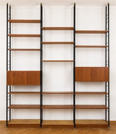 Libreria modulare Manifattura italiana - anni '60 del XX secolo - A tre...