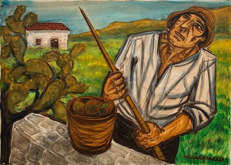 Giuseppe Migneco “Contadino tra i fichi d’India” 