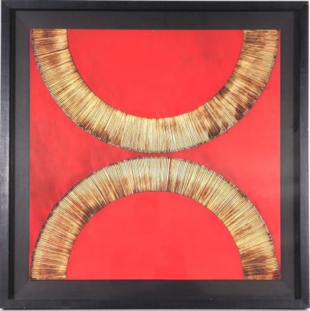 Bernard Aubertin “Dessin De Feu Sur Table Rouge)