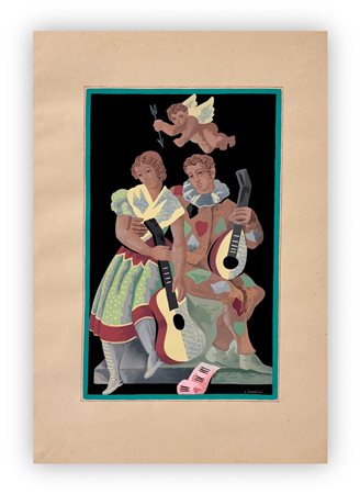 GINO SEVERINI (1883-1966) - Les amours d'Arlequin, 1930