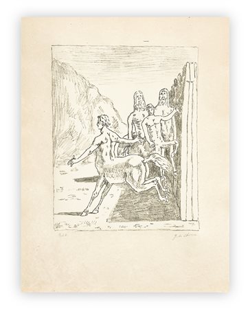GIORGIO DE CHIRICO (1888-1978) - La famiglia dei Centauri, 1973