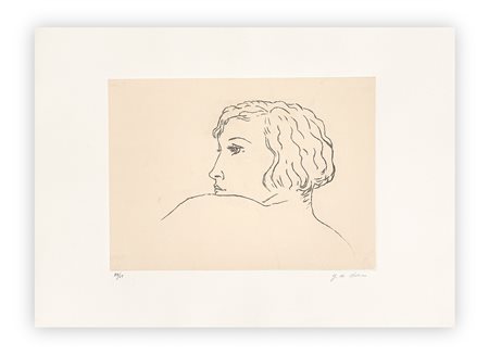 GIORGIO DE CHIRICO (1888-1978) - Profilo di donna, 1971
