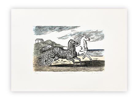 GIORGIO DE CHIRICO (1888-1978) - Cavallo e zebra, 1974
