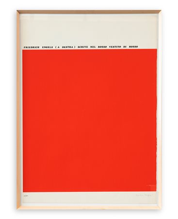 EMILIO ISGRÒ (1937) - Friedrich Engels (a destra) scrive nel rosso vestito di rosso, 1974