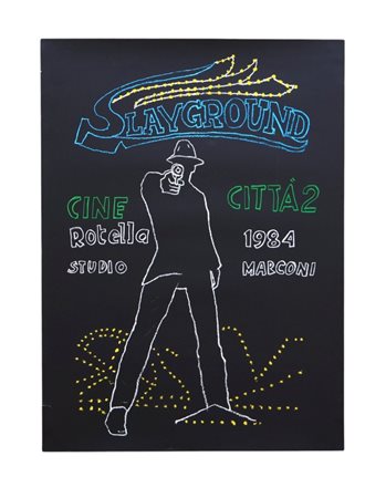 Poster della mostra 'Mimmo Rotella Slayground. Cinecittà 2'