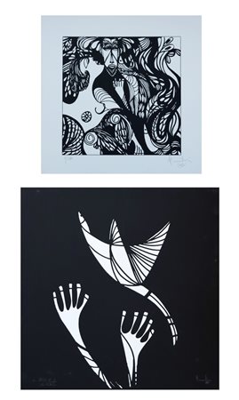 Bertina Lopes, Lotto di due serigrafie anni Settanta