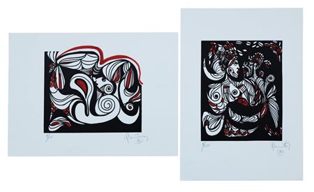 Bertina Lopes, Lotto di due serigrafie