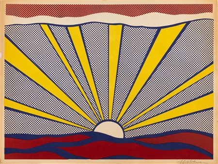 Roy Lichtenstein 1923 New York-1997 New York Sunrise litografia offset Largh....