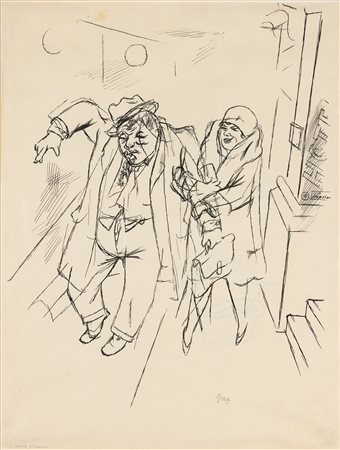 George Grosz 1893 Berlino-1959 Berlino Nach Hause inchiostro su carta cm...