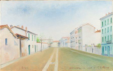 Umberto Lilloni 1898 Milano-1980 Milano Primavera in corso di Porta Vittoria...