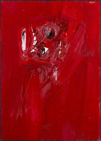 Piero Ruggeri 1930 Torino-2009 Torino Rossi I olio su masonite Largh. 50 -...