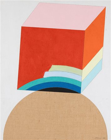Eugenio Carmi 1920 Genova-2016 Lugano Cubo trasgressivo acrilici su tela...