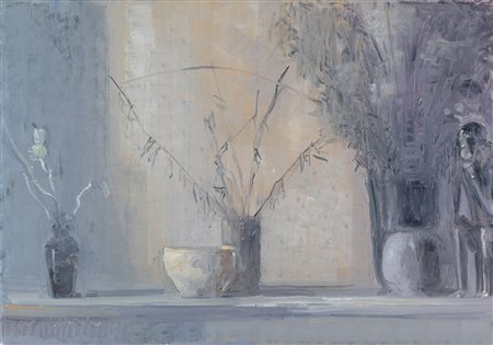 Ofer Lellouche 1947 Tunisi Senza titolo olio su tela Largh. 115 - Alt. 81 Cm...