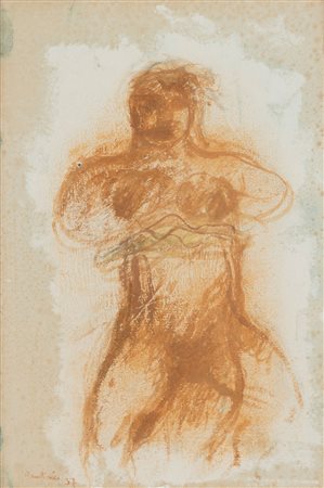 Jean Fautrier 1898 Parigi-1964 Châtenay-Malabry(FRA) Femme assise gouache e...