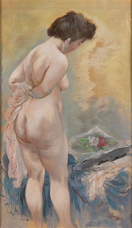 George Grosz 1893 Berlino-1959 Berlino Modella che osserva il portfolio...