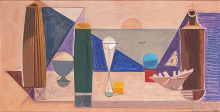 Mario Tozzi 1895 Fossombrone-1979 Saint-Jean du Gard Accordi spaziali olio su...