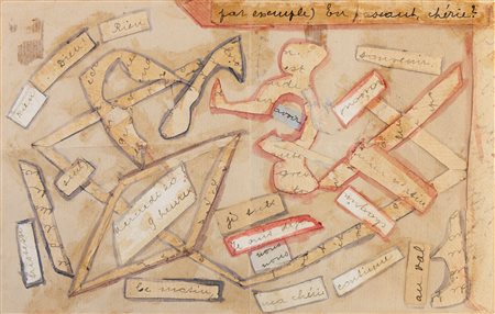Andrè Breton 1896 Tinchebray (FRA)-1966 Parigi Le sens de la vie collage e...