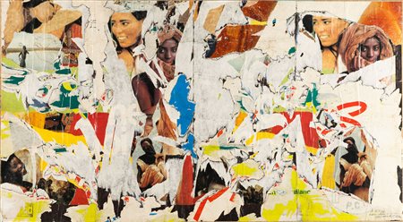 Mimmo Rotella 1918 Catanzaro-2006 Milano Senza titolo decollage su tela...