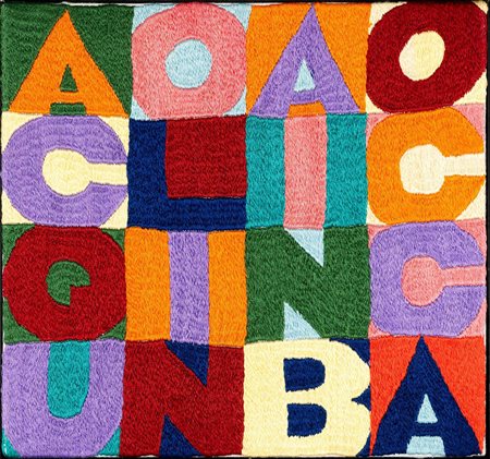 Alighiero Boetti 1940 Torino-1994 Roma Acquolina in bocca ricamo su tessuto...