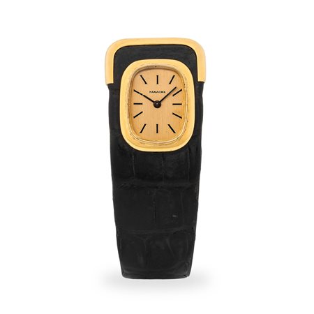 Eberhard & Co, Cuff Watch Duoplan in oro giallo 18k, quadrante champagne...