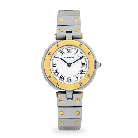 Cartier, Santos Ronde Vendome ref. 8191 in acciaio e oro 18k, quadrante...