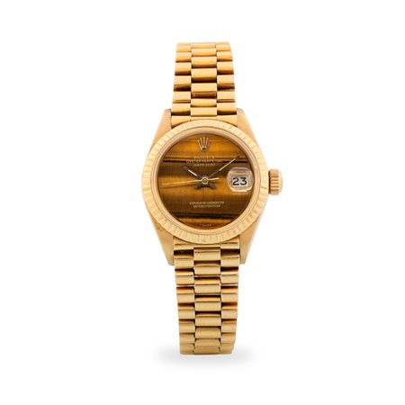 Rolex, Elegante Lady Datejust ref. 6917 in oro giallo 18k, quadrante in...