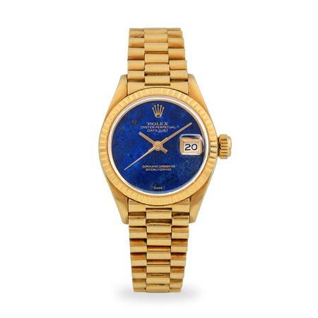 Rolex, Elegante Lady Datejust ref. 6917 in oro giallo 18k, quadrante in...